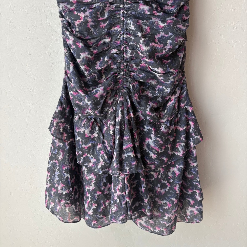 ISABEL MARANT Strapless Ruched Mini Dress in Black and Pink - Picture 5 of 9